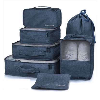 7pcs Packing Cubes Luggage Storage Organiser Travel Compression Suitcase Bags