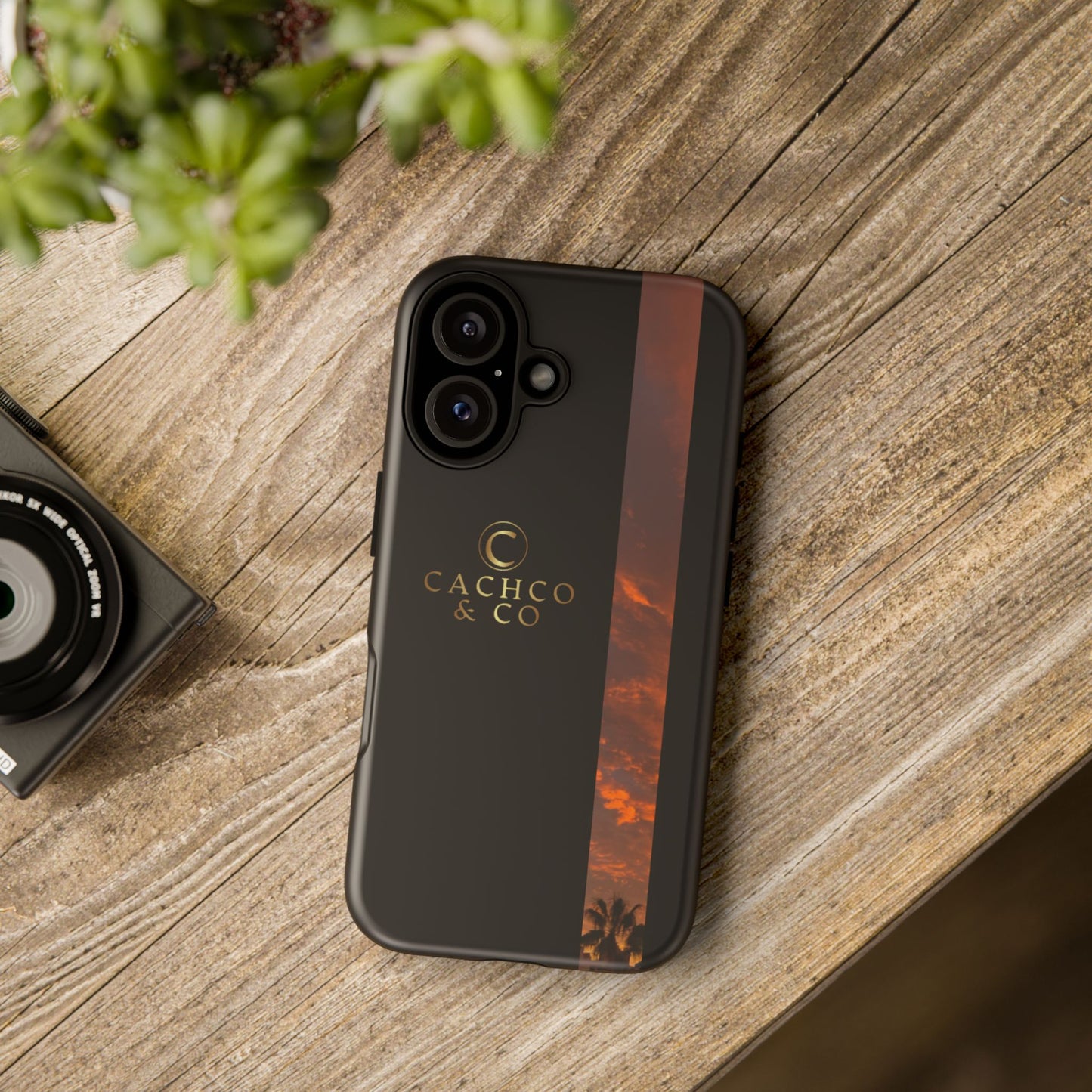 Stylish Tough Phone Case with Sunset Design