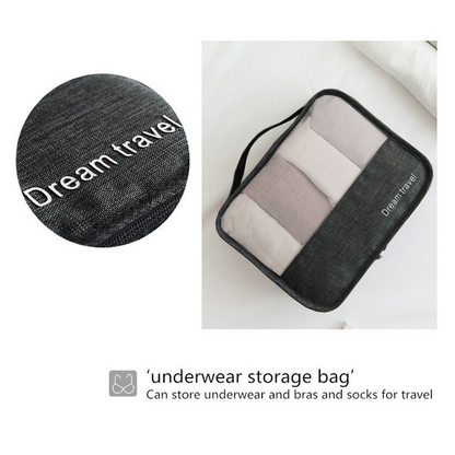 7pcs Packing Cubes Luggage Storage Organiser Travel Compression Suitcase Bags