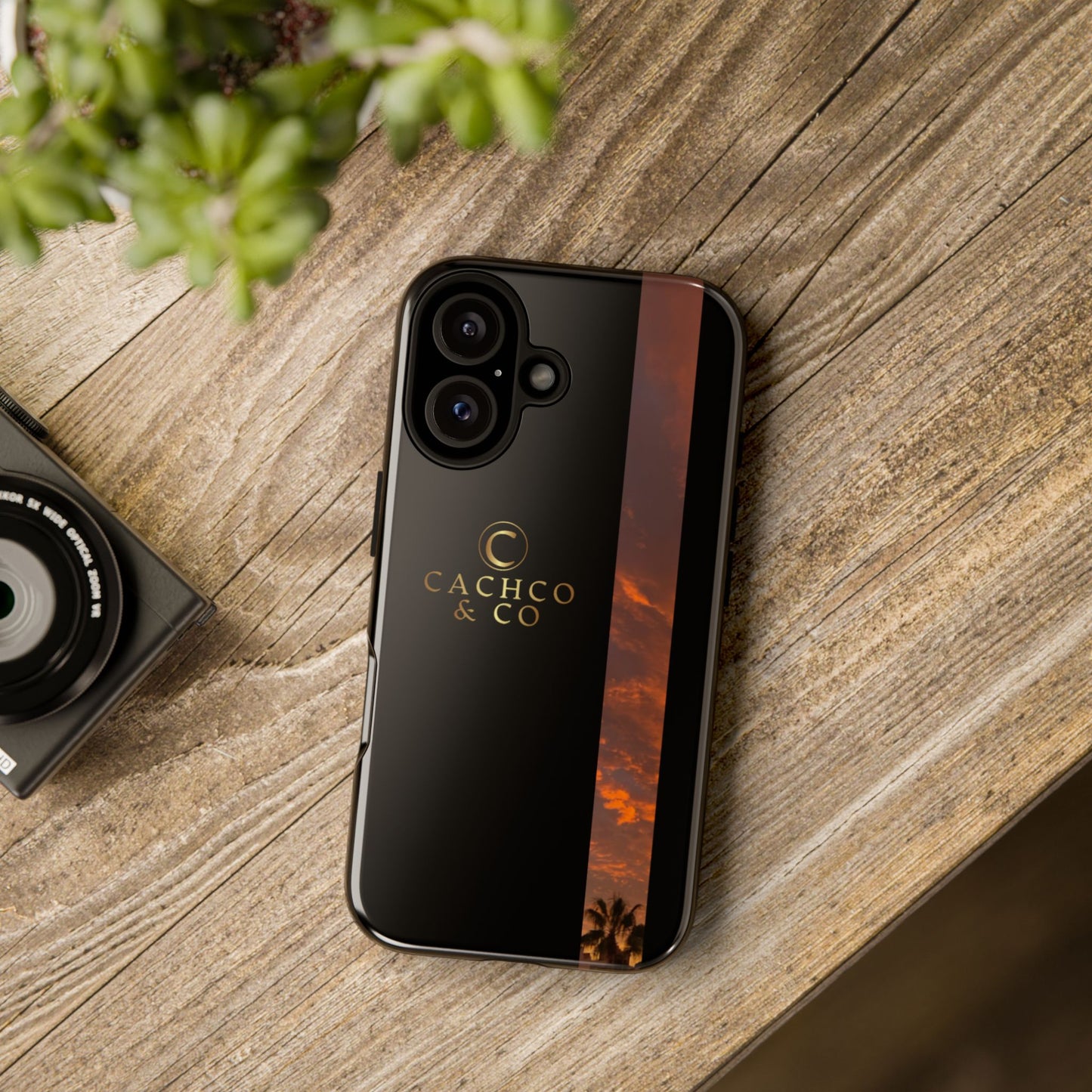 Stylish Tough Phone Case with Sunset Design