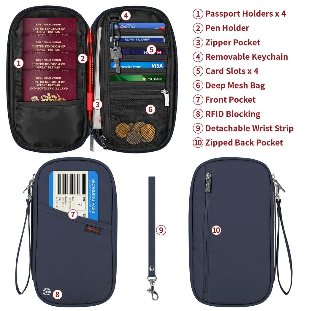 VINSANI DELUXE PASSPORT ORG NAVY BLUE 1010327